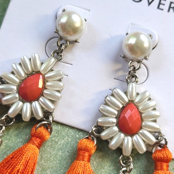 💥4/$20 LIARS & LOVERS Tassel Rhinestone Faux Pearl Earrings Plus Bonus Dangles - Picture 2 of 11
